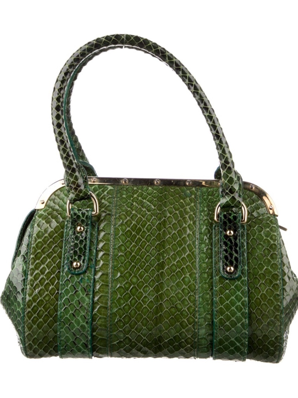 Dolce & Gabbana Green Python-Texture Top-Handle Women's Bag - Picture 5 of 7